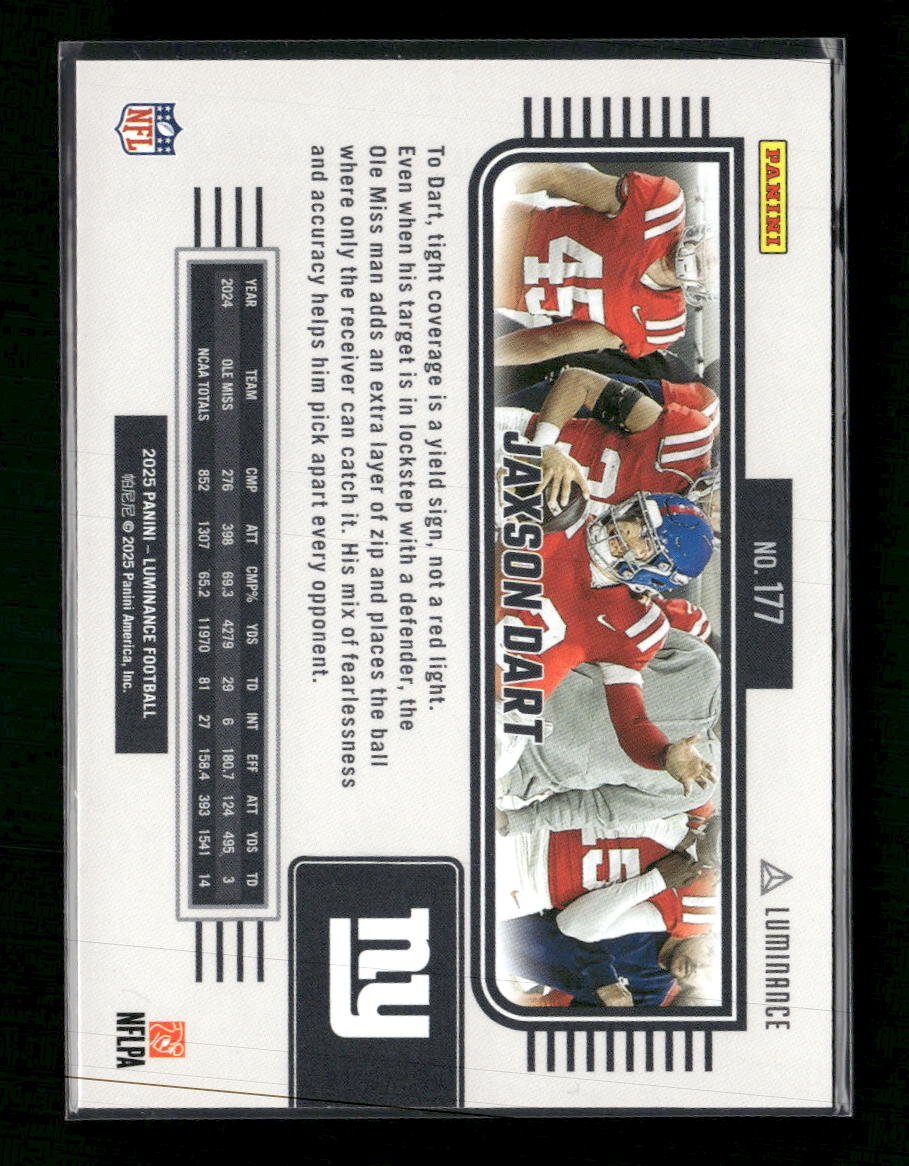 2025 Panini Luminance Gold Jaxson Dart Rookie #/299 #177