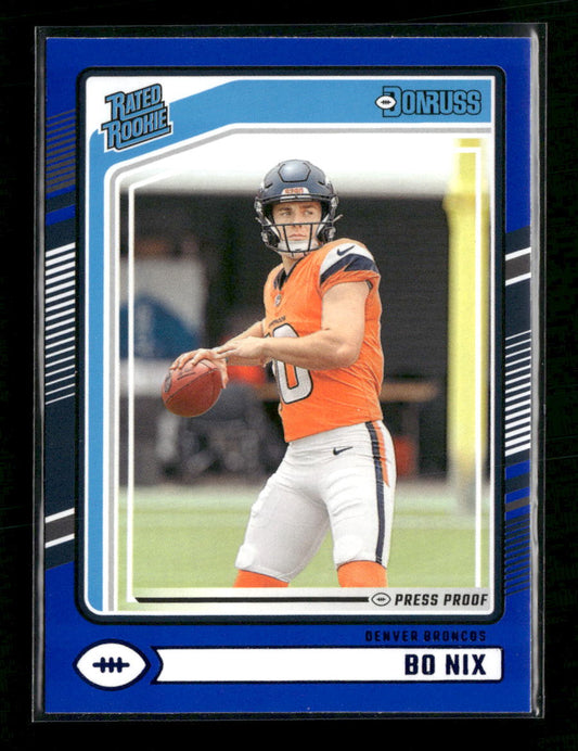 2024 Donruss Press Proof Blue Bo Nix Rookie #369