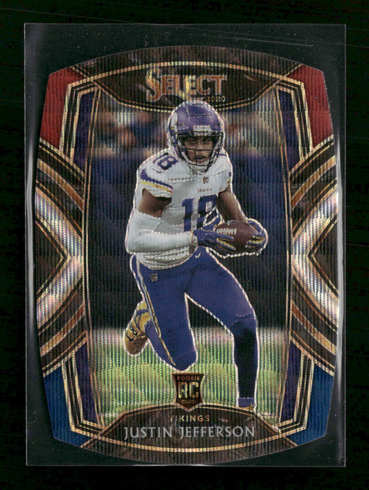 2020 Panini Select Tri-Color Prizm Die Cut Justin Jefferson Rookie #261