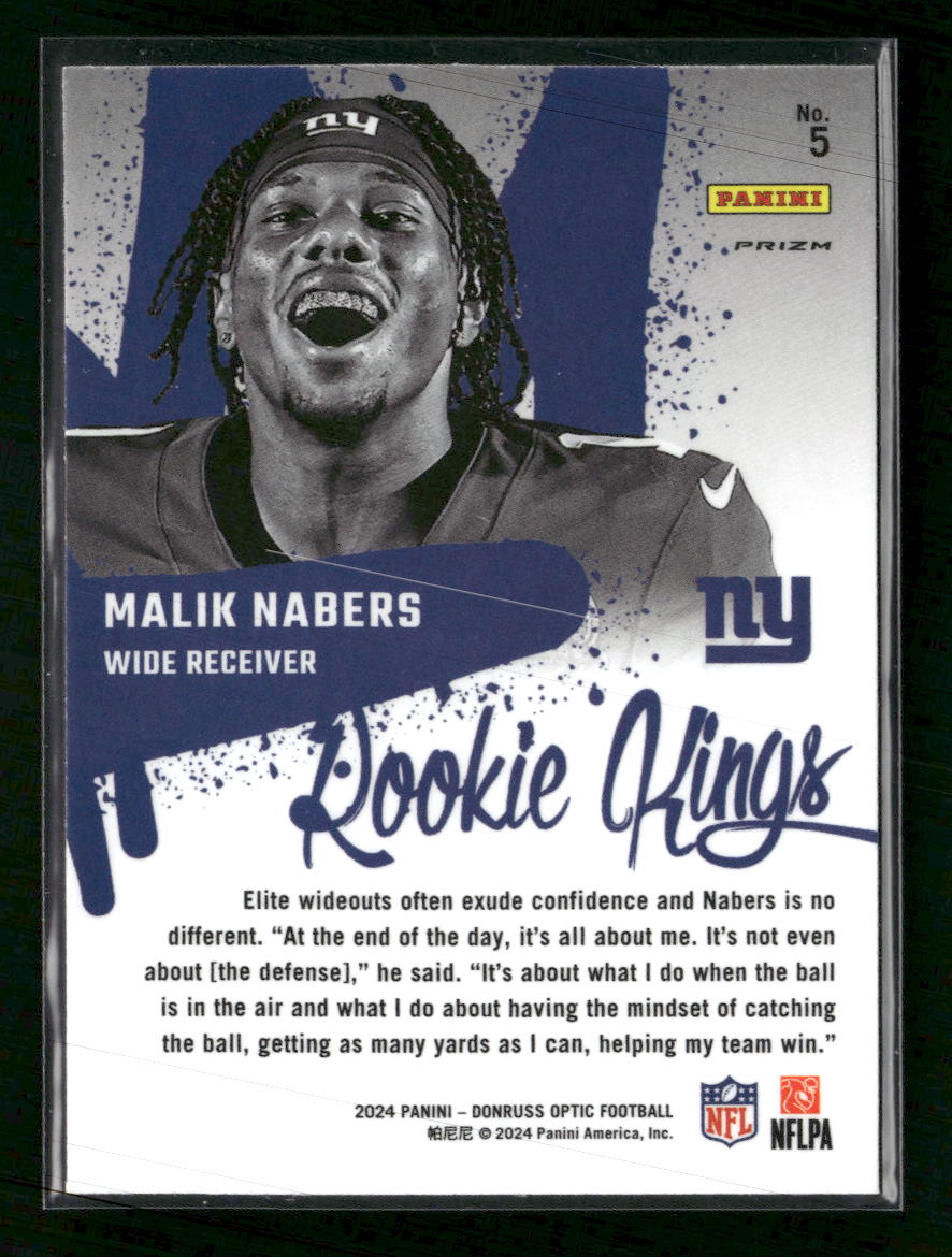 2024 Donruss Optic Rookie Kings Malik Nabers #5