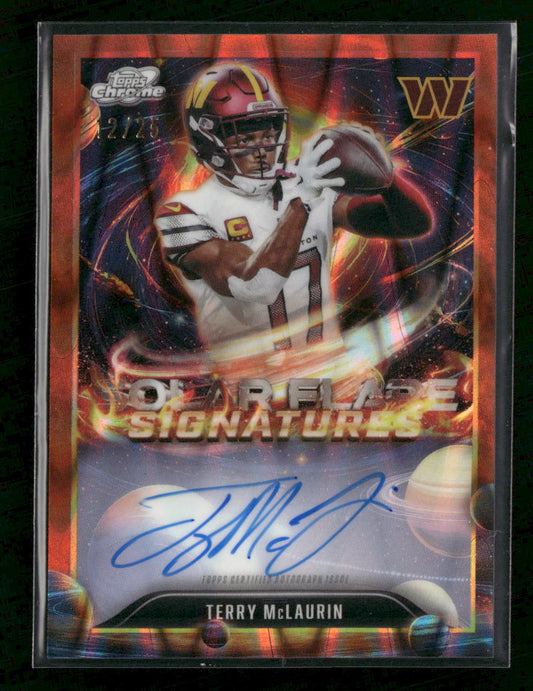 2025 Topps Chrome Orange Galactic Refractor Terry McLaurin #/25 Auto #SFS-TML
