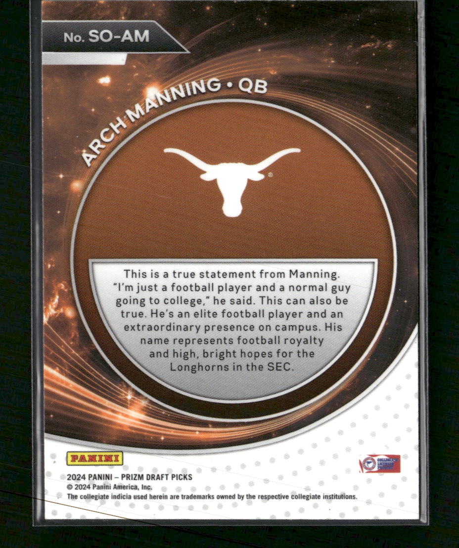 2024 Panini Prizm Draft Picks Student Orientation Arch Manning #SO-AM