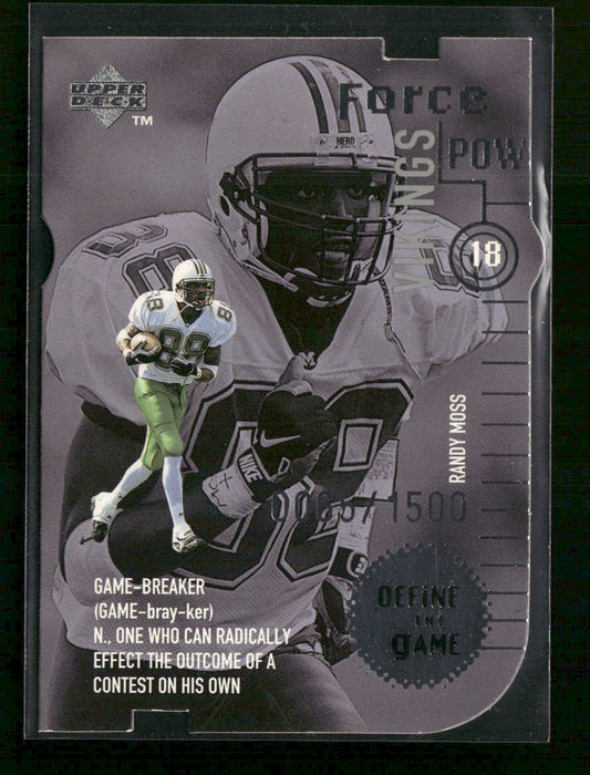 1998 Upper Deck Define the Game Tier 1 (Quantum Silver) Randy Moss #/1500 #DG7