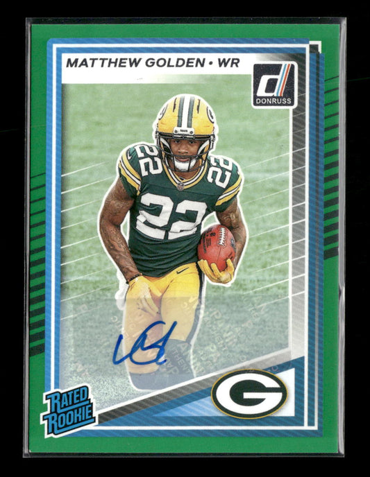 2025 Donruss Rated Rookies Autographs Green Matthew Golden Rookie Auto #311