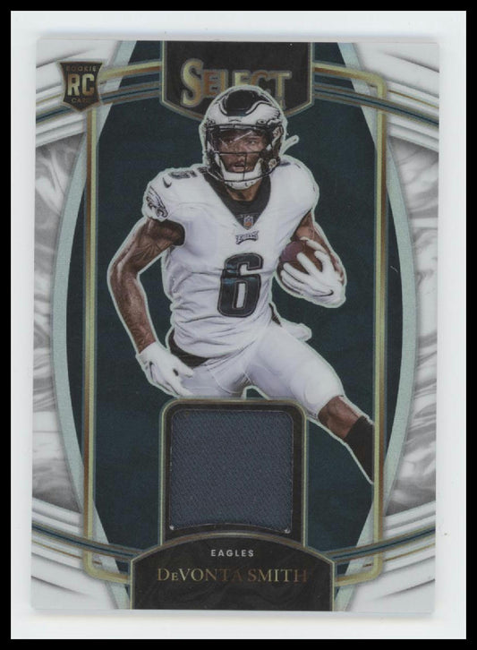 2021 Panini Select Rookie Swatches White Prizm #/75 DeVonta Smith #RSW-DSM
