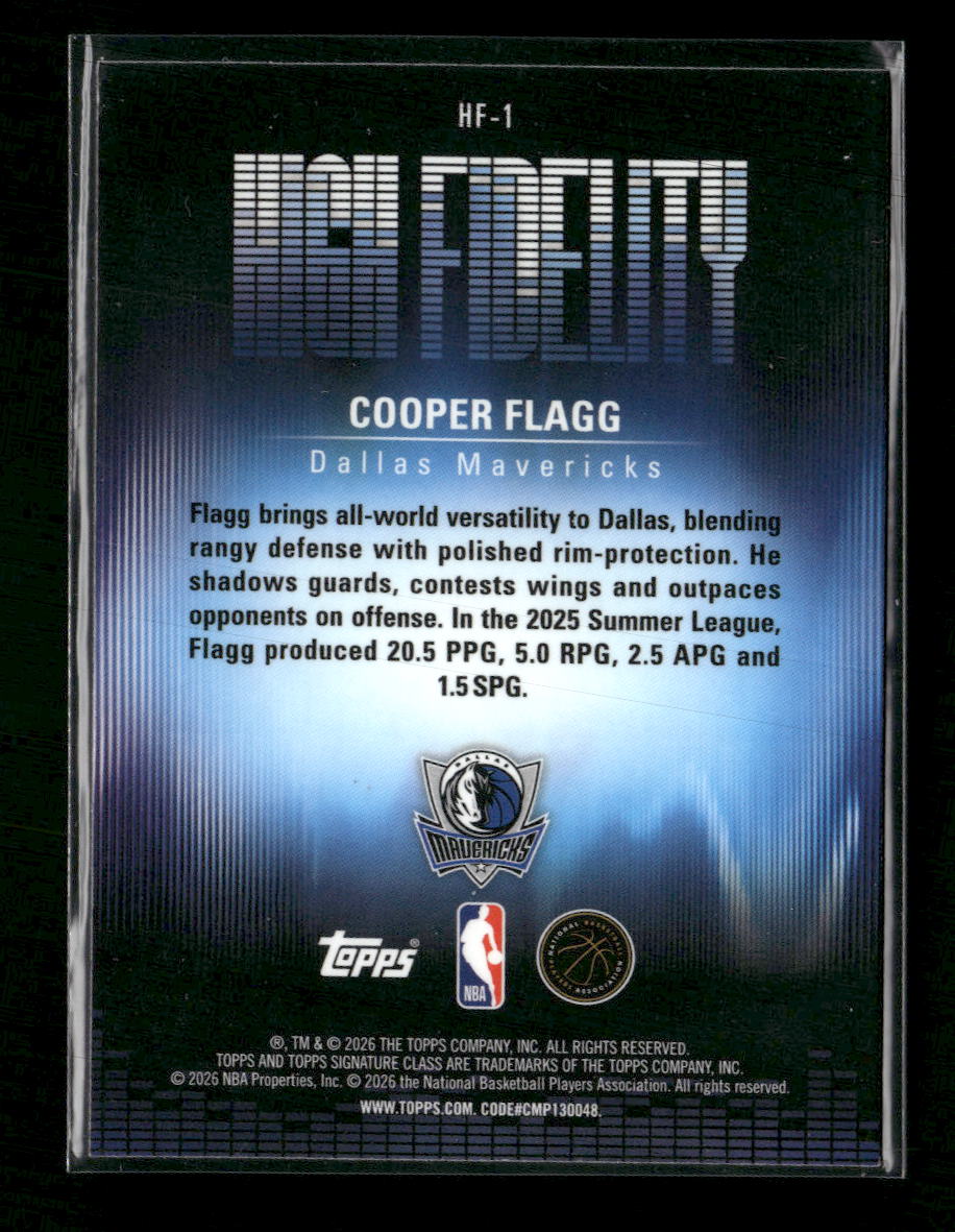 2025-26 Topps Signature Class High Fidelity Cooper Flagg #HF-1