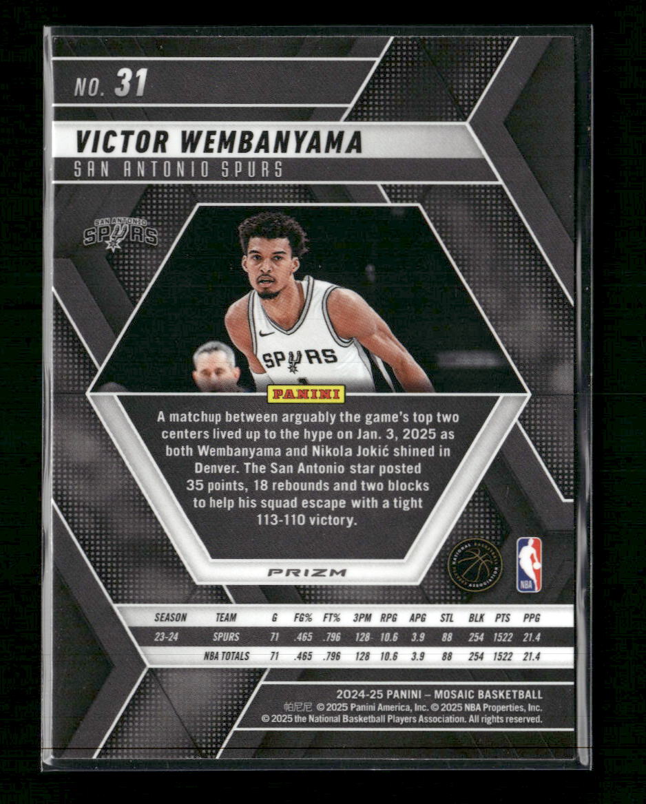 2024-25 Panini Mosaic Green Mosaic Victor Wembanyama #31