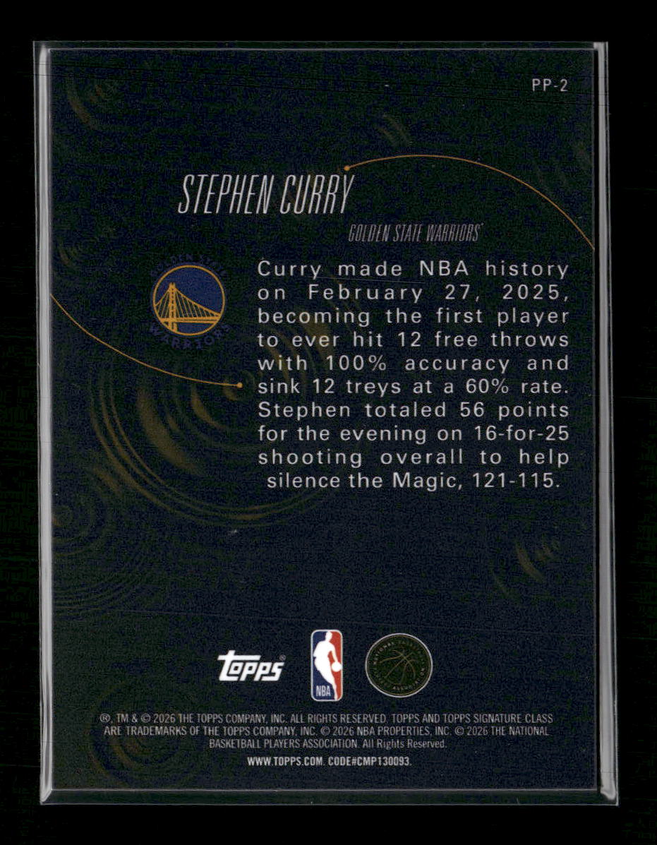 2025-26 Topps Signature Class Pressure Points Stephen Curry #PP-2