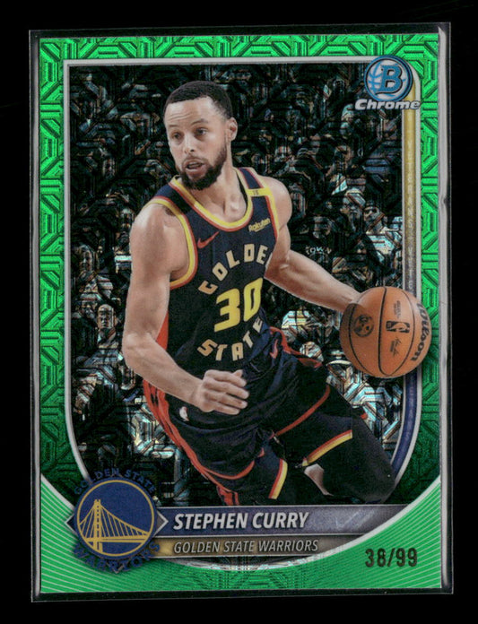 2025-26 Bowman Chrome Green Mojo Refractors Stephen Curry #/99 #BCV-115