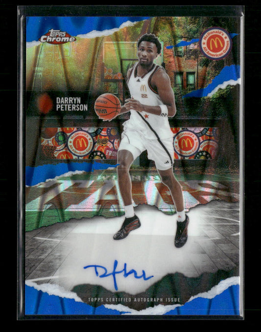 2025 Topps Chrome Winning Tags Blue Raywave Darryn Peterson Auto #WT-DP
