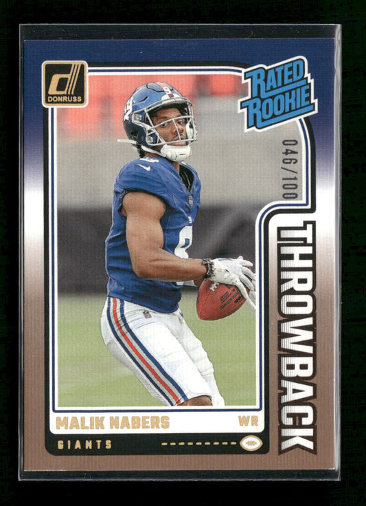 2024 Donruss Rated Rookies Throwback Studio Series Malik Nabers #/100 #48