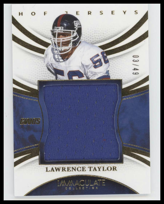 2025 Panini Immaculate Collection HOF Jersey #/49 Lawrence Taylor #IHOF-LTR
