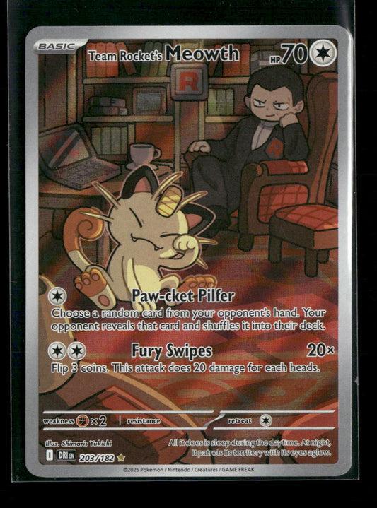 SV10: Destined Rivals Team Rocket's Meowth #203/182
