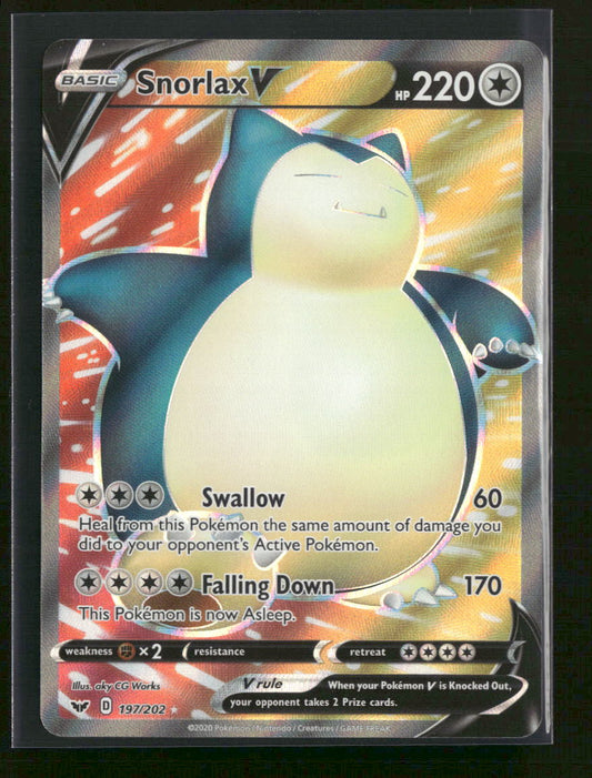 SWSH01: Sword & Shield Base Set Snorlax V (Full Art) #197/202