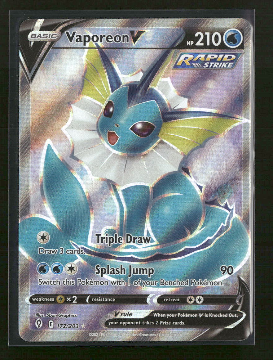 SWSH07: Evolving Skies Vaporeon V (Full Art) #172/203