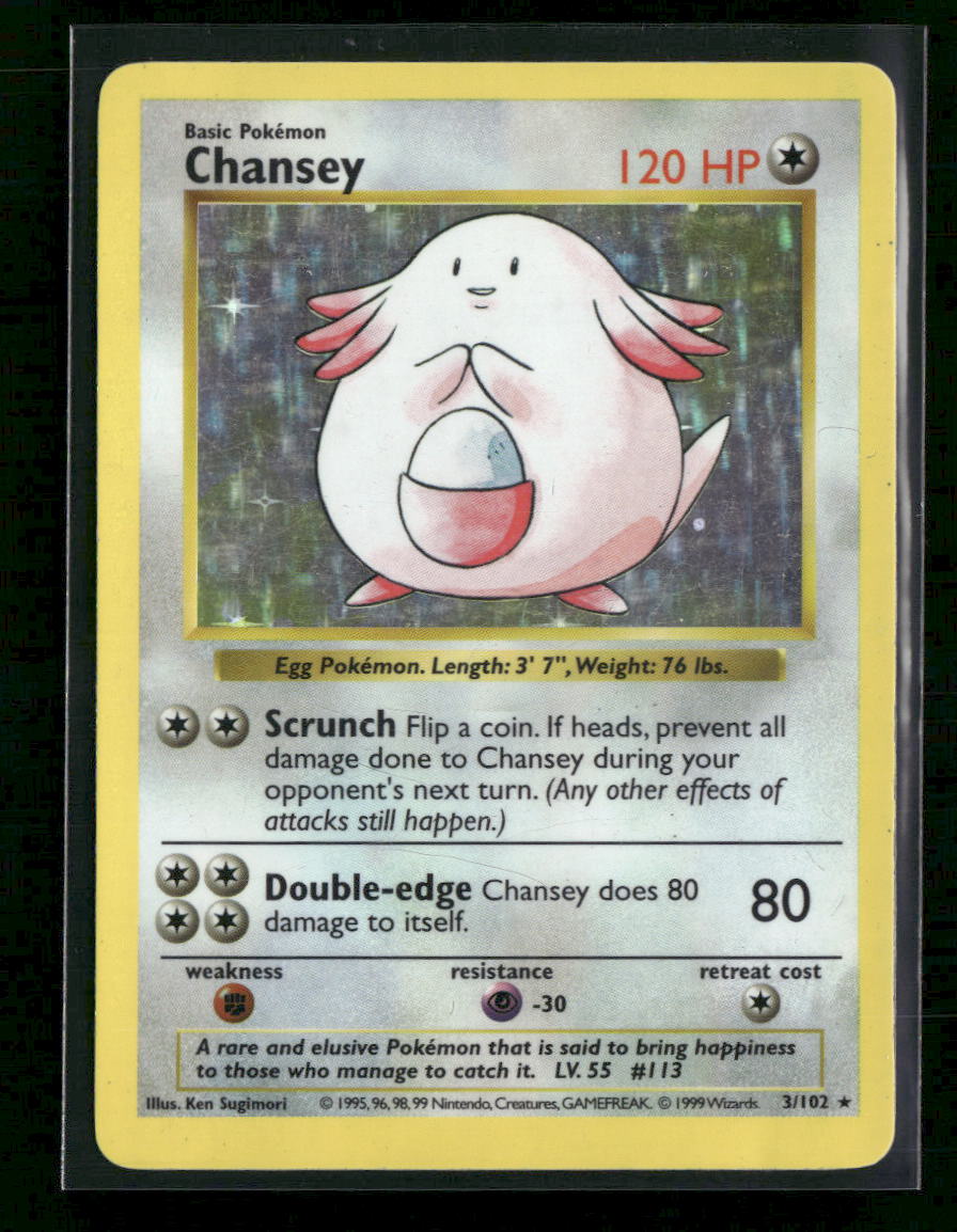 Base Set (Shadowless) Chansey Unlimited #003/102