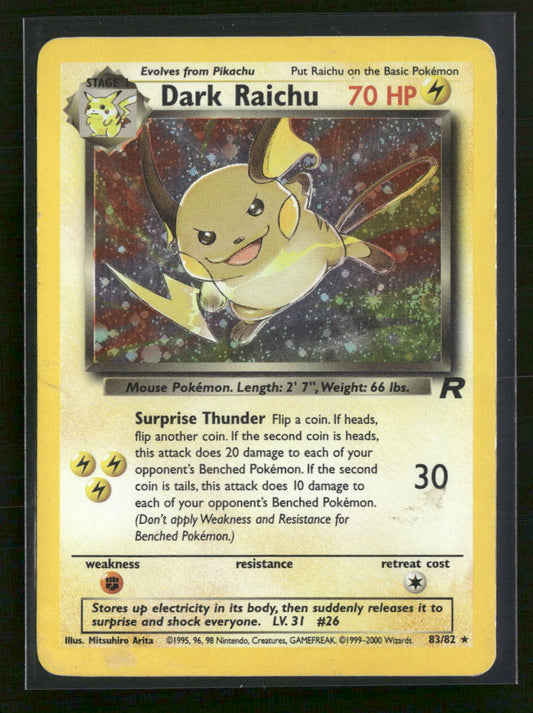 Team Rocket Dark Raichu Unlimited #83/82 *Damaged*