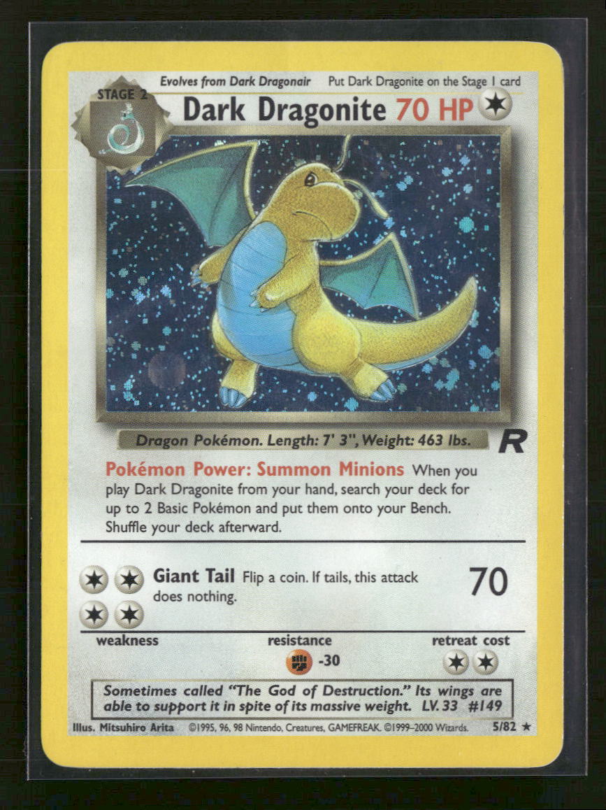 Team Rocket Dark Dragonite (5) Unlimited #05/82 *Damaged*