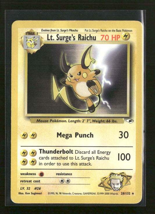Gym Heroes Lt. Surge's Raichu Unlimited #028/132 *Damaged*