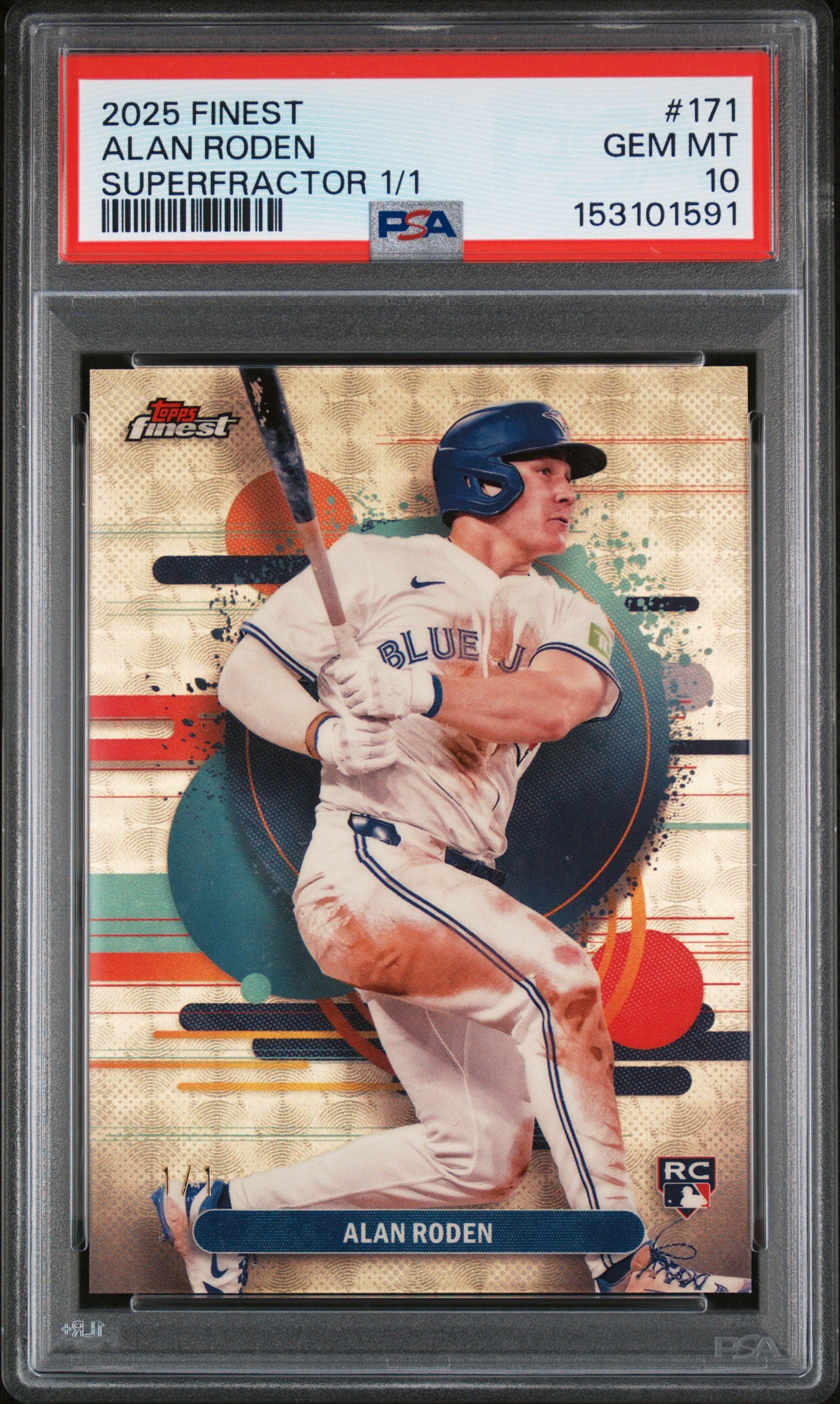 2025 Topps Finest Superfractor 1/1 Alan Roden 10 PSA #171