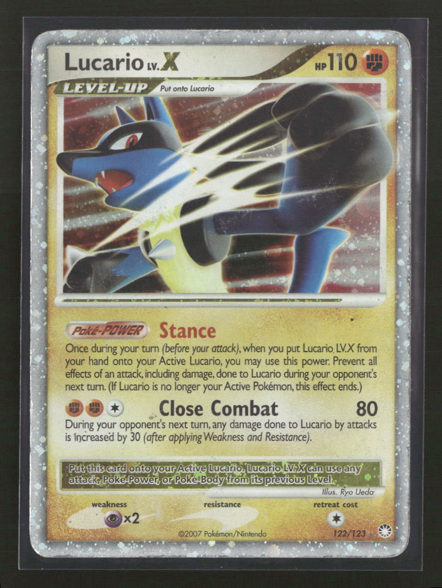 Mysterious Treasures Lucario LV.X #122/123 *Damaged*