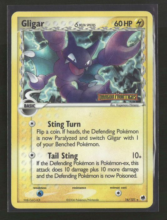 Dragon Frontiers Gligar (Delta Species) Reverse Holo #16/101 *Damaged*