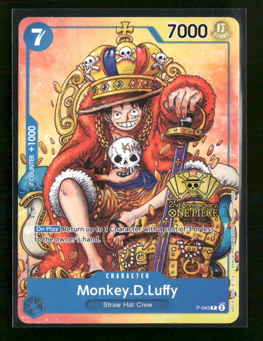 One Piece Promotion Cards Monkey.D.Luffy (2nd Anniversary Stamped Promo) #P-043