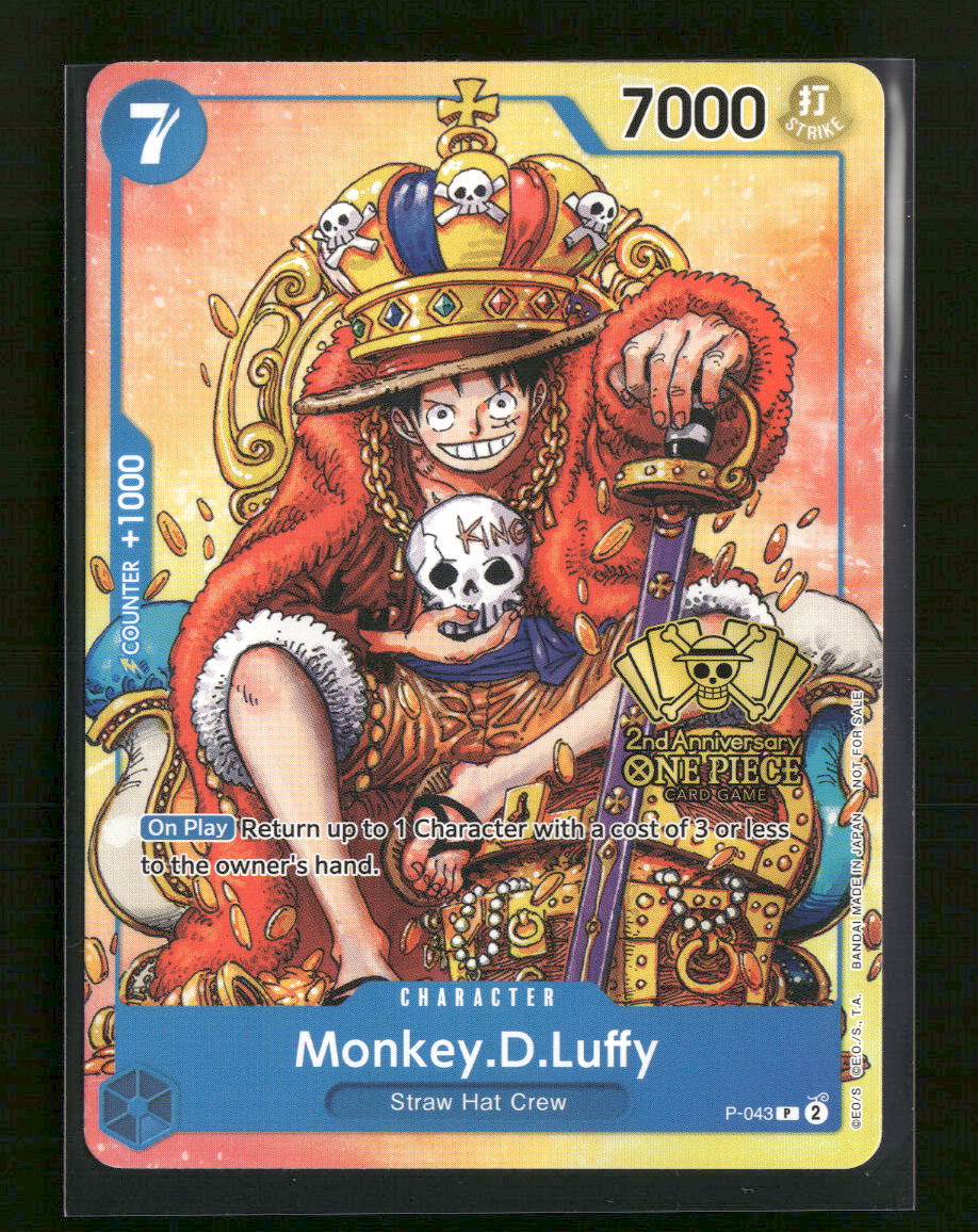 One Piece Promotion Cards Monkey.D.Luffy (2nd Anniversary Stamped Promo) #P-043