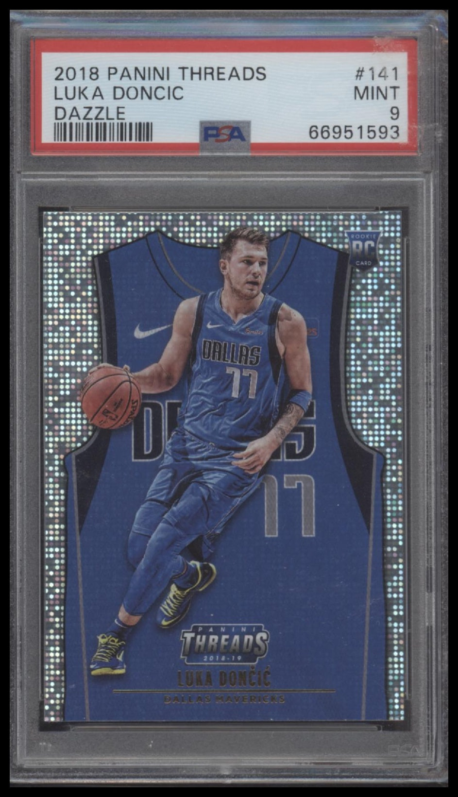 2018 Panini Threads Dazzle Luka Doncic 9 PSA #141