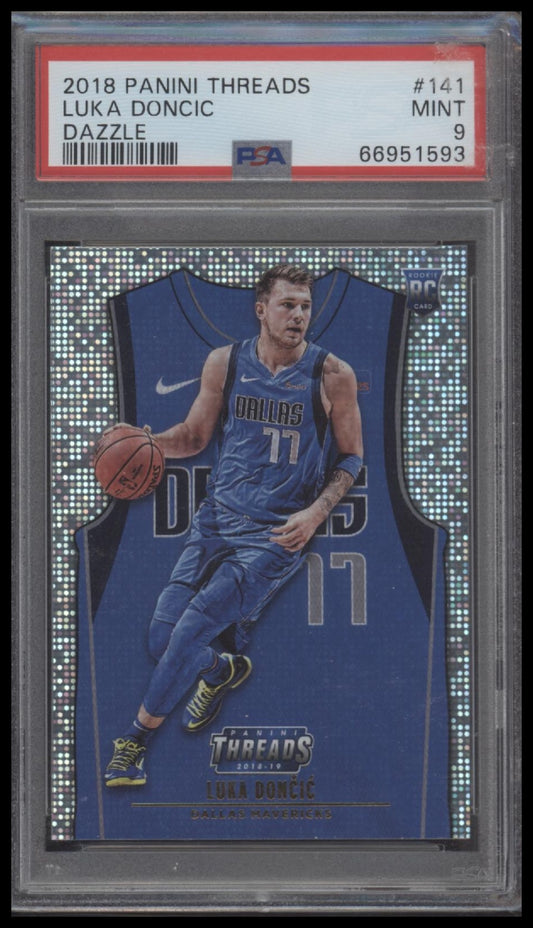2018 Panini Threads Dazzle Luka Doncic 9 PSA #141