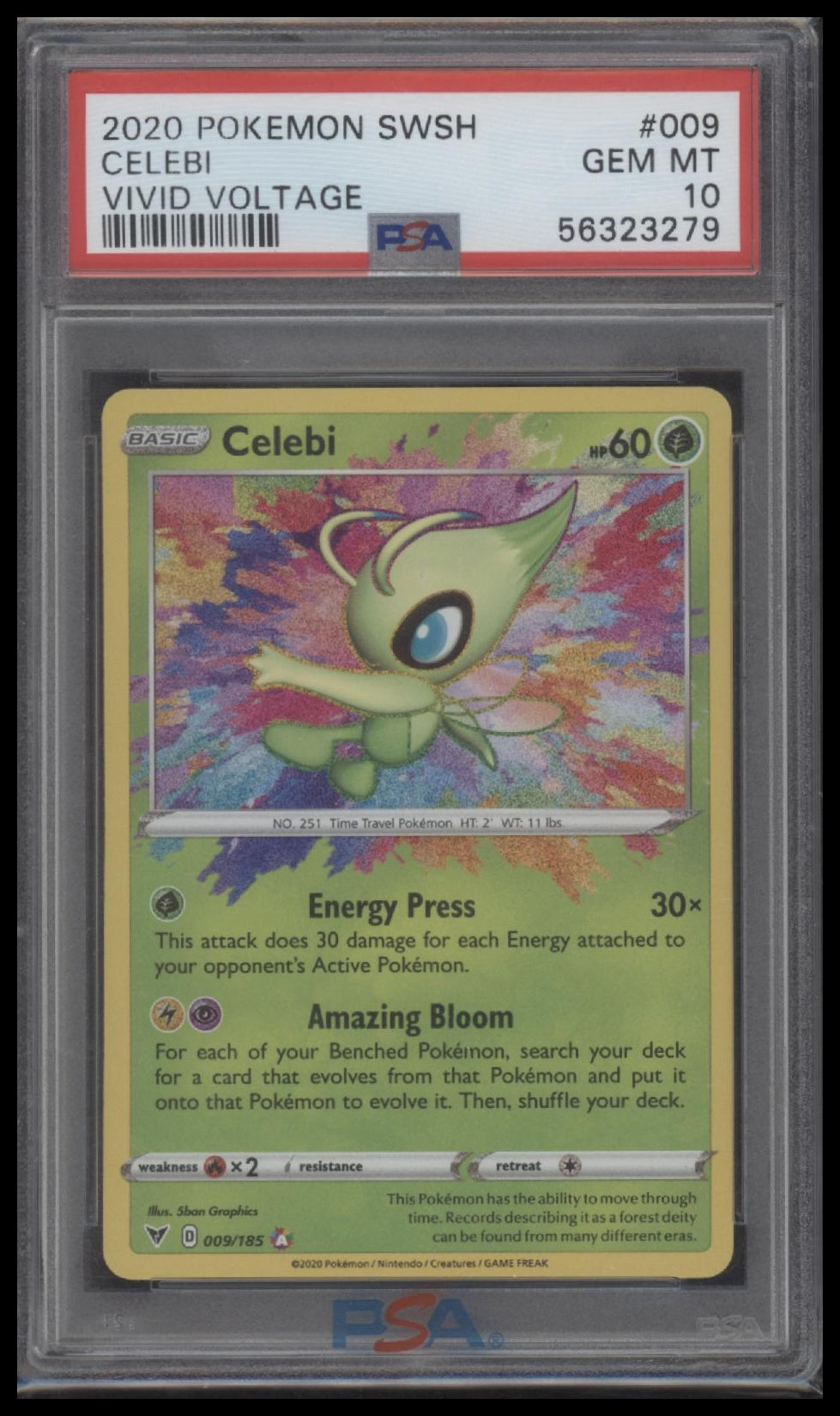 2020 Pokemon Sword & Shield Vivid Voltage Vivid Voltage Celebi 10 PSA #009