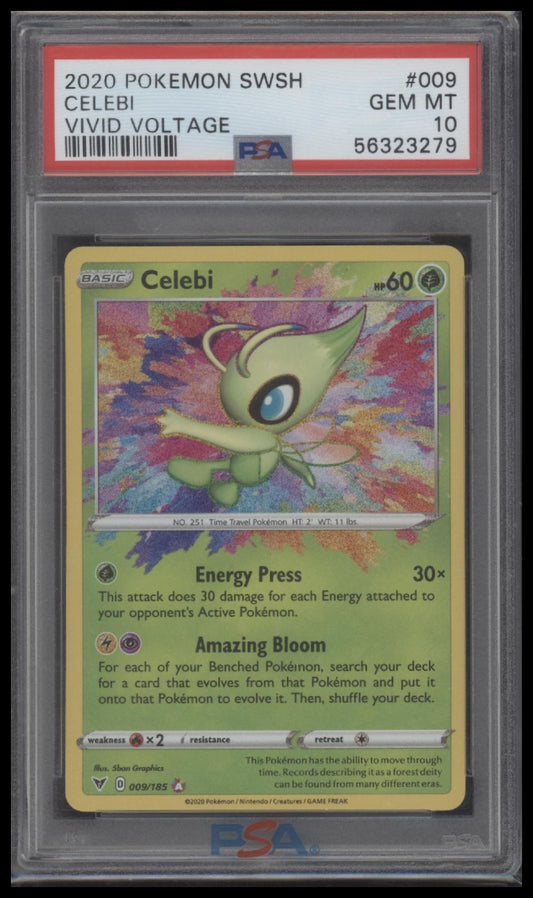 2020 Pokemon Sword & Shield Vivid Voltage Vivid Voltage Celebi 10 PSA #009