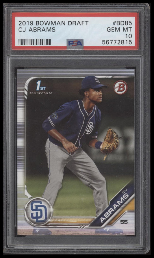 2019 Bowman Draft Cj Abrams 10 PSA #BD85