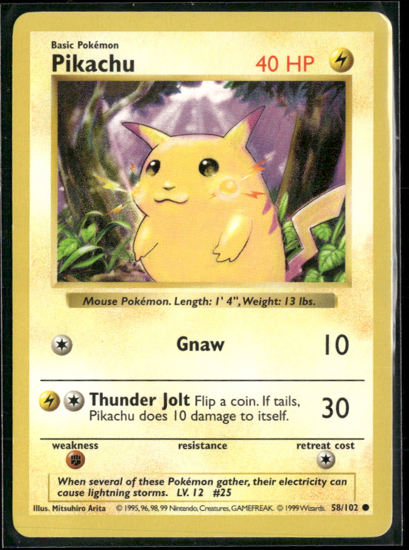 Base Set Pikachu #058/102