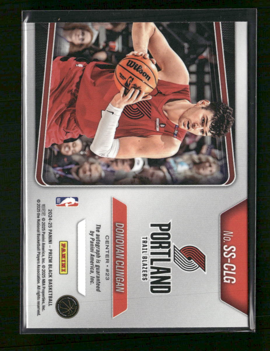 2024-25 Panini Prizm Black Sensational Signatures Silver Prizms Donovan Clingan