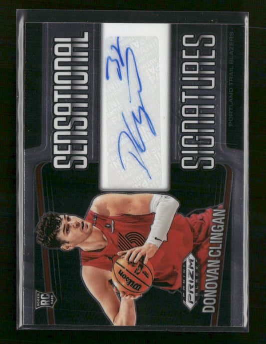 2024-25 Panini Prizm Black Sensational Signatures Silver Prizms Donovan Clingan