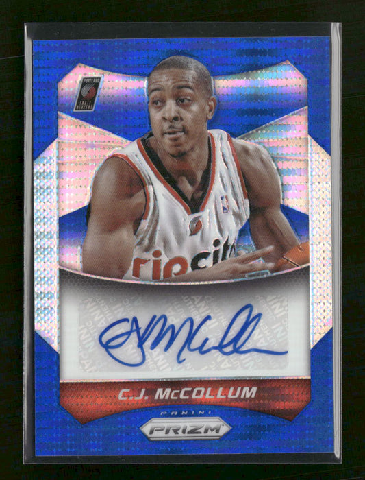 2014-15 Panini Prizm Autographs Prizms Blue Pulsar C.J. McCollum #/249 Auto #61