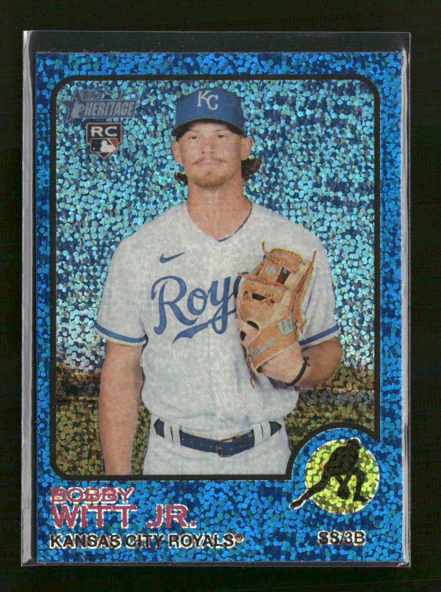2022 Topps Heritage Chrome Blue Sparkle Bobby Witt Jr. #520
