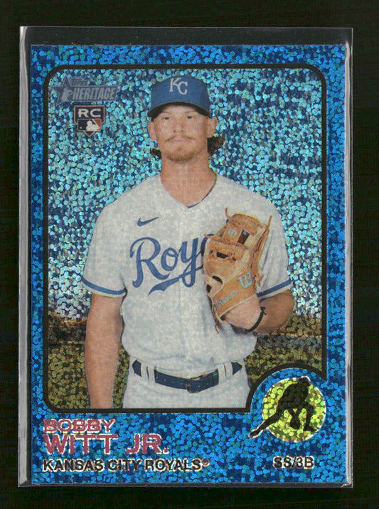 2022 Topps Heritage Chrome Blue Sparkle Bobby Witt Jr. #520