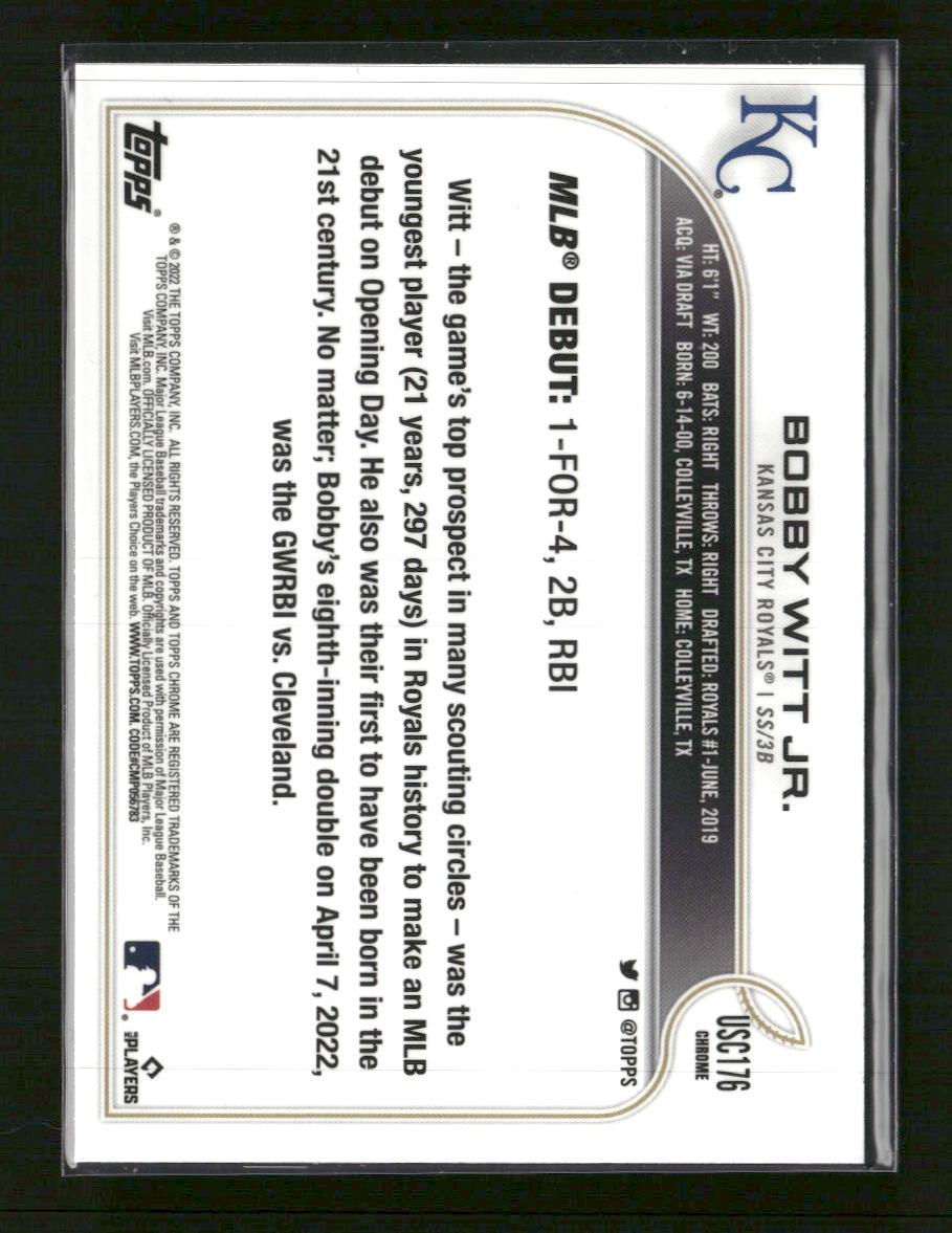 2022 Topps Chrome Update Pink Wave Refractor Bobby Witt Jr. #USC176