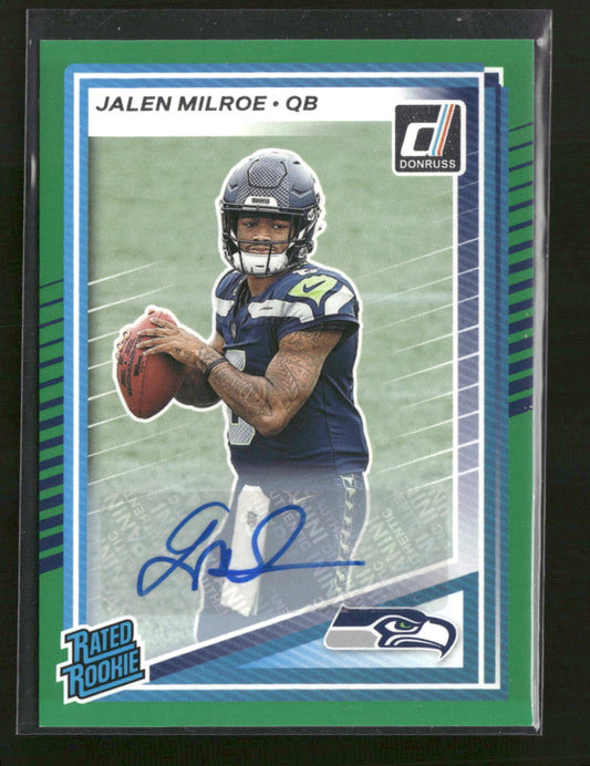 2025 Donruss Rated Rookies Autographs Green Jalen Milroe Rookie Auto #307
