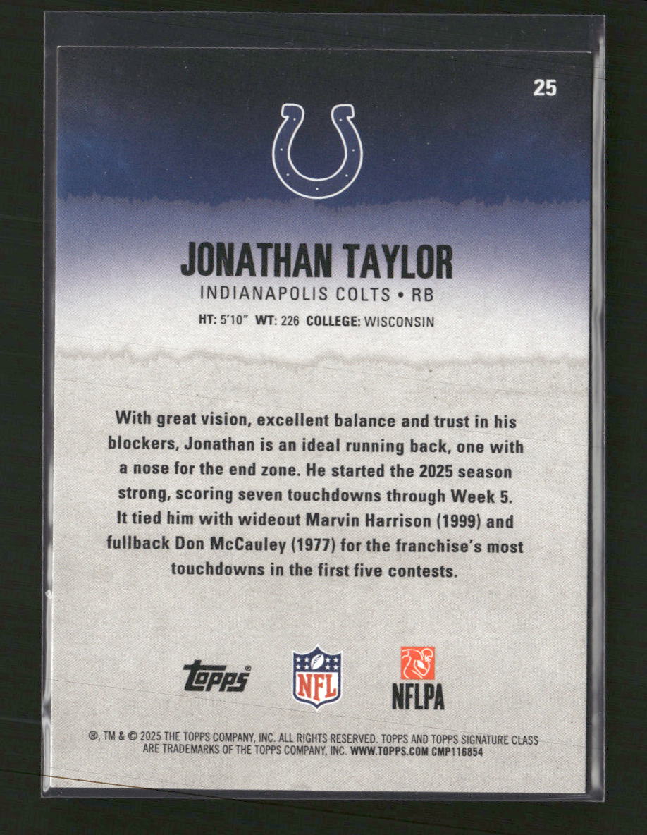 2025 Topps Signature Class Orange Jonathan Taylor #/50 #25