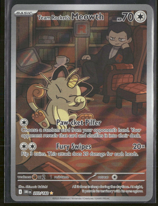 SV10: Destined Rivals Team Rocket's Meowth #203/182