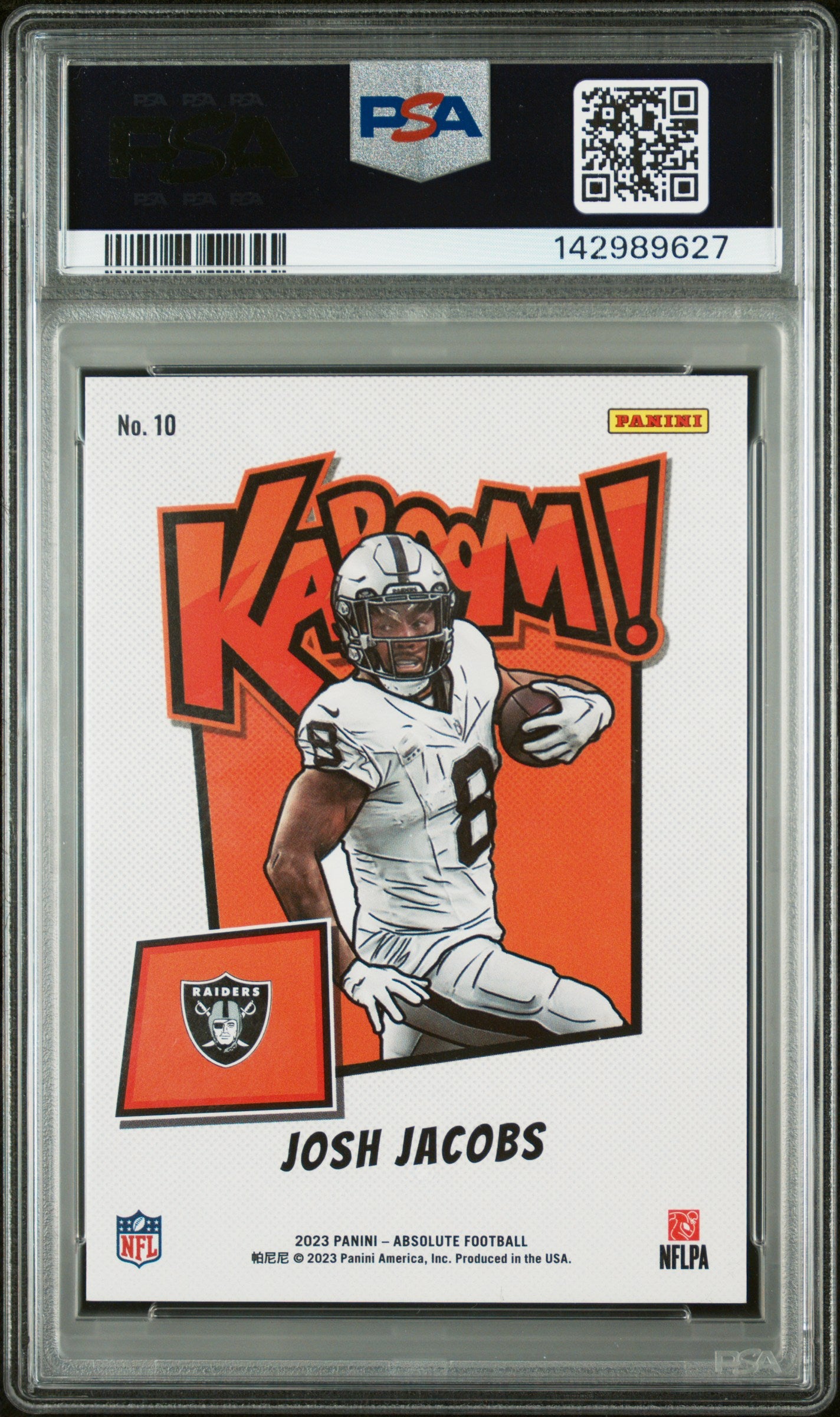 2023 Panini Absolute Kaboom! Horizontal Josh Jacobs 10 PSA #10