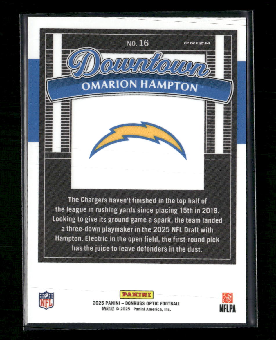 2025 Donruss Optic Downtown Omarion Hampton #16