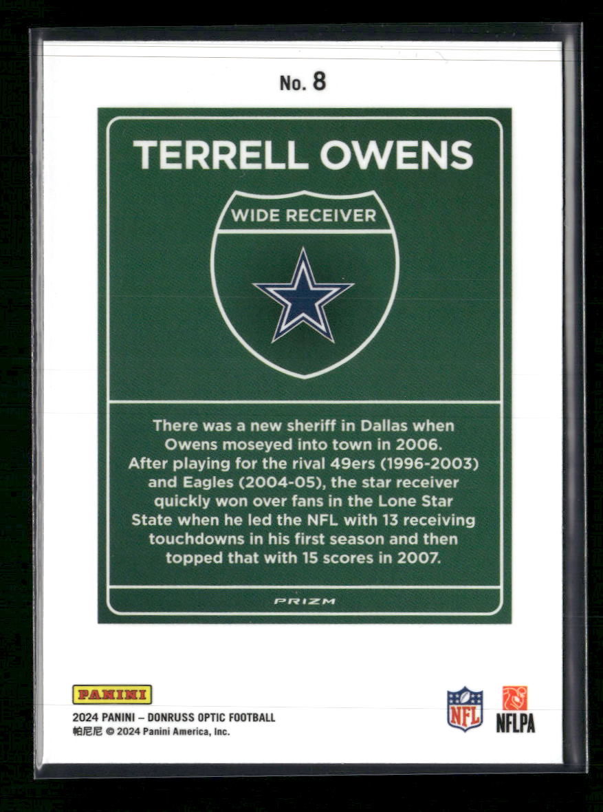 2024 Donruss Optic Downtown! Terrell Owens #8
