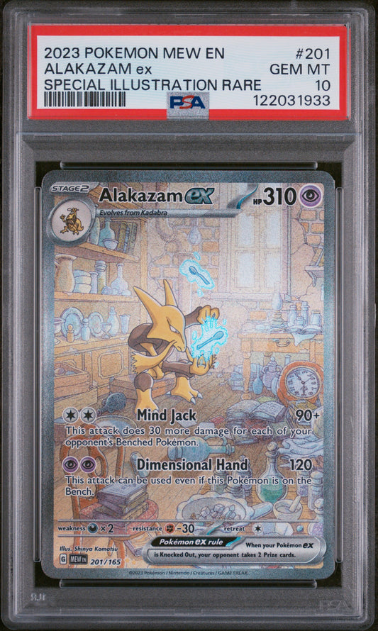 2023 Pokemon Mew En-151 Special Illustration Rare Alakazam Ex 10 PSA #201