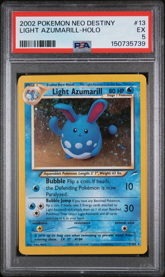 2002 Pokemon Neo Destiny Light Azumarill-Holo 5 PSA #13