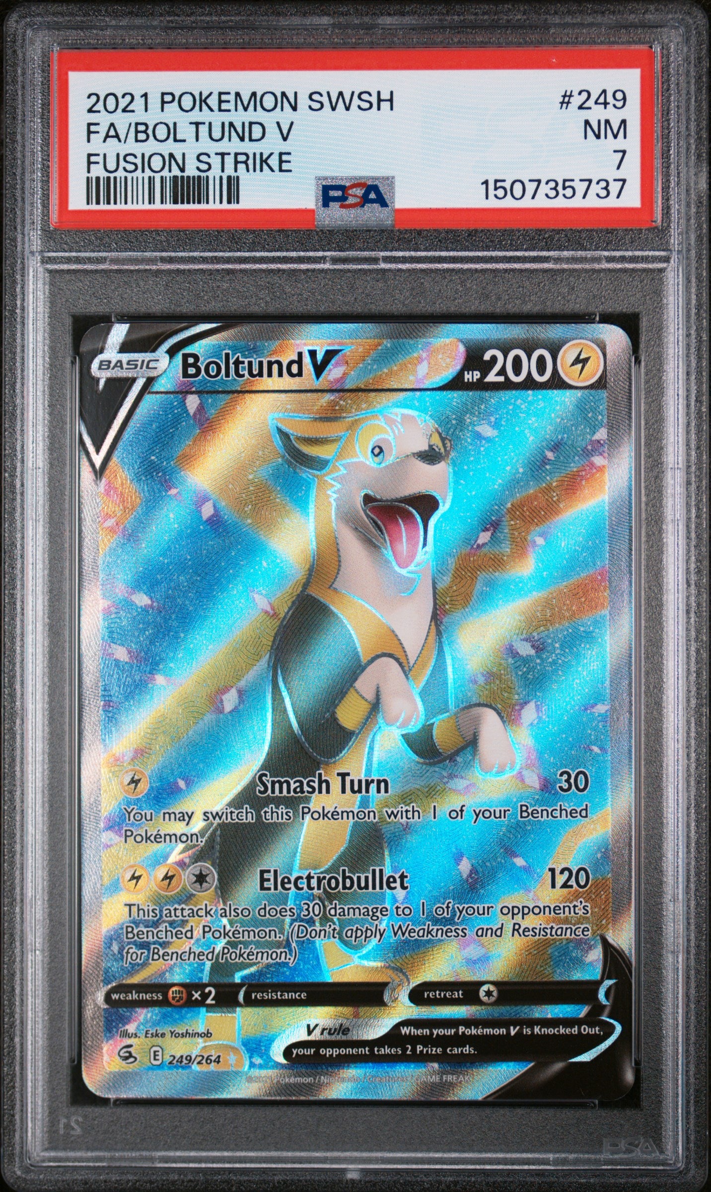 2021 Pokemon Sword & Shield Fusion Strike Fusion Strike Fa/Boltund V 7 PSA #249