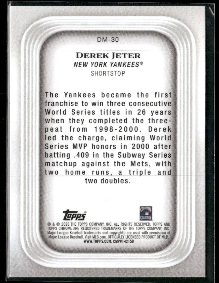 2026 Topps Chrome Diamond Moments Derek Jeter #DM-30